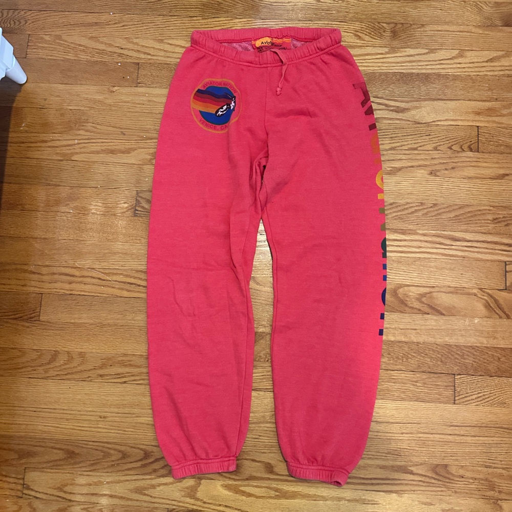 Aviator Nation red logo sweatpants